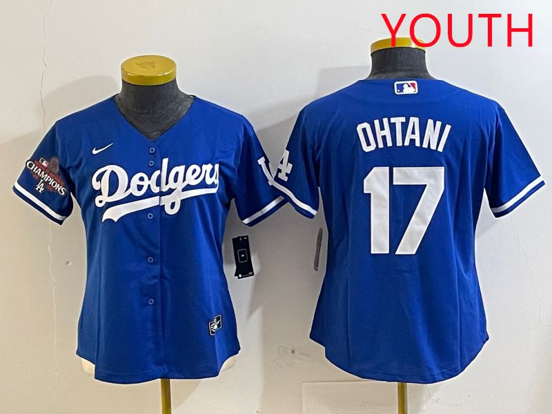 Youth Los Angeles Dodgers #17 Ohtani Blue Game 2025 Nike MLB Jersey style 3181